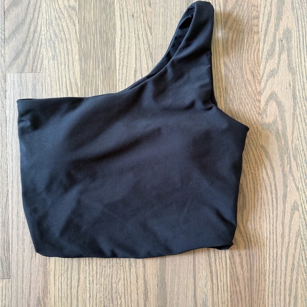 Abercrombie & Fitch Black One-Shoulder Tank Top